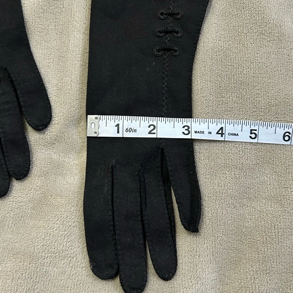 Vintage Ladies Black Cloth‎ Gloves